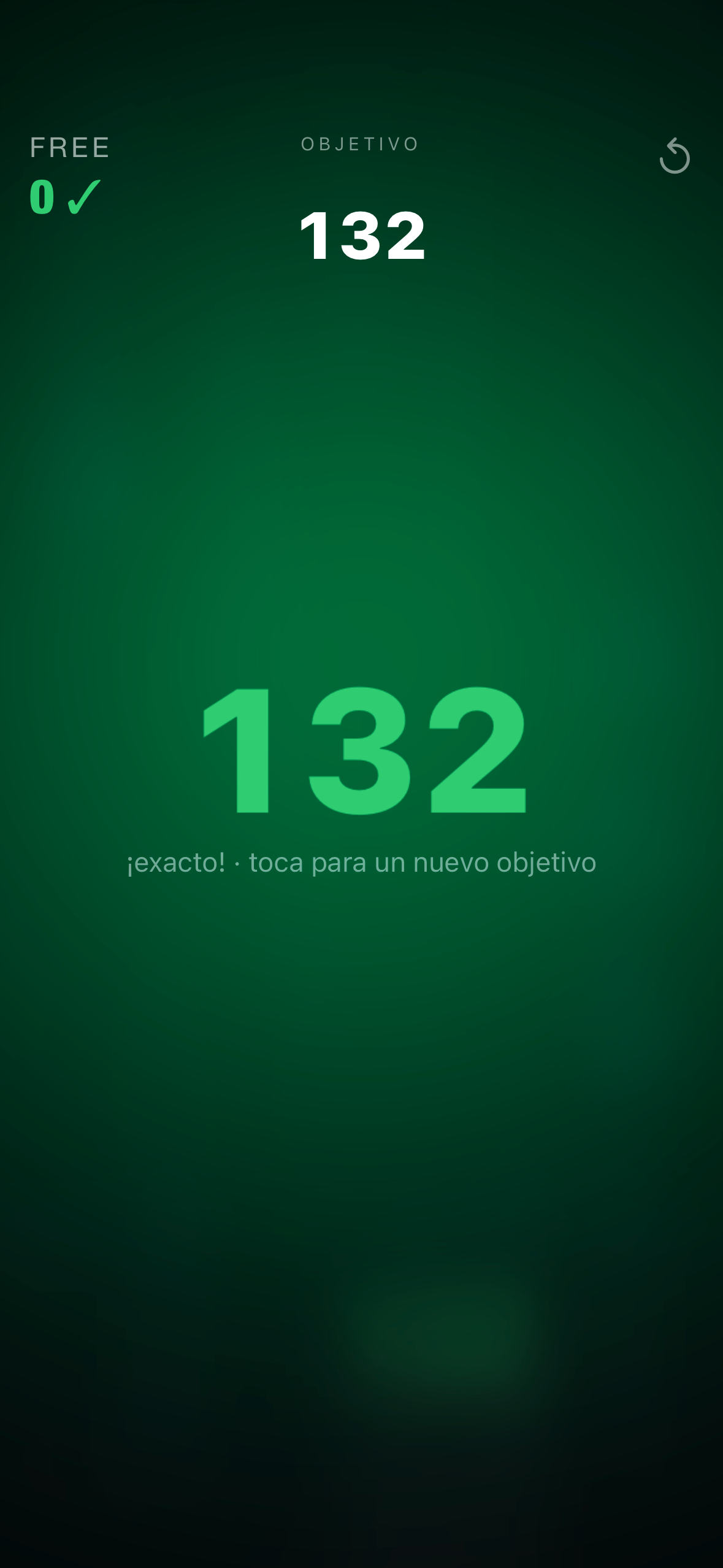 Objetivo alcanzado justo, con opción de generar otro